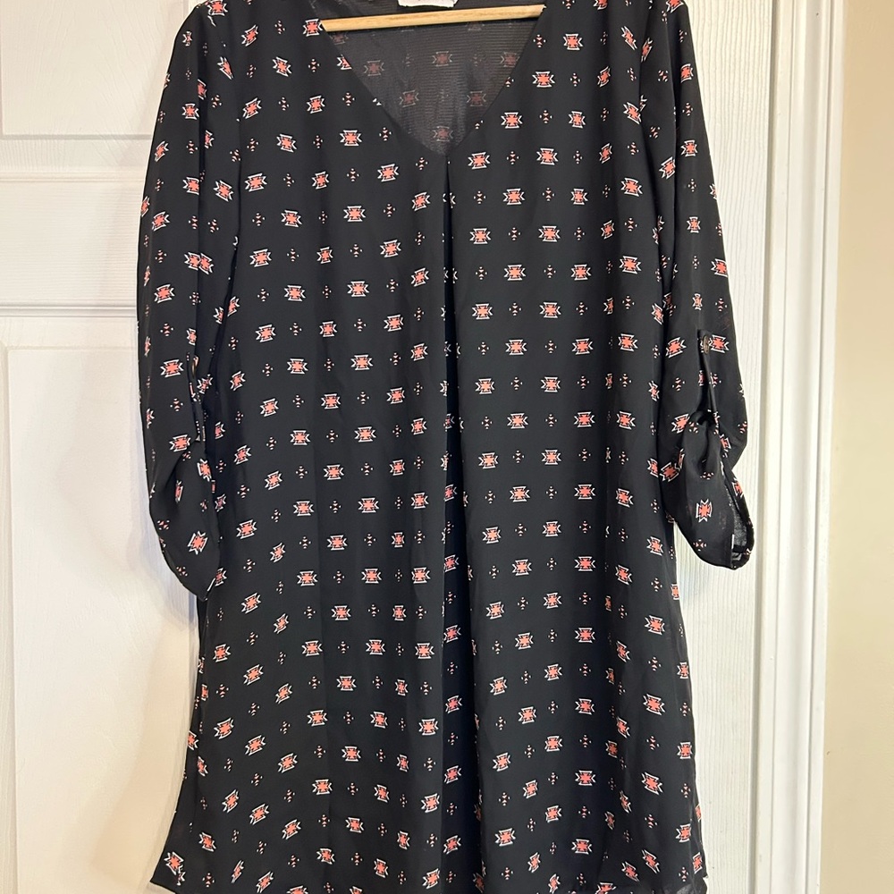 Black and Pink Patterned Dress